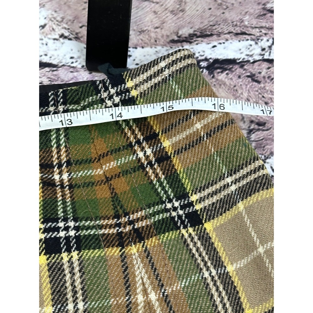 Vintage Pendleton Green Plaid Wool Skirt High Waisted A-Line Size 18 Flawed Prep - Picture 11 of 12